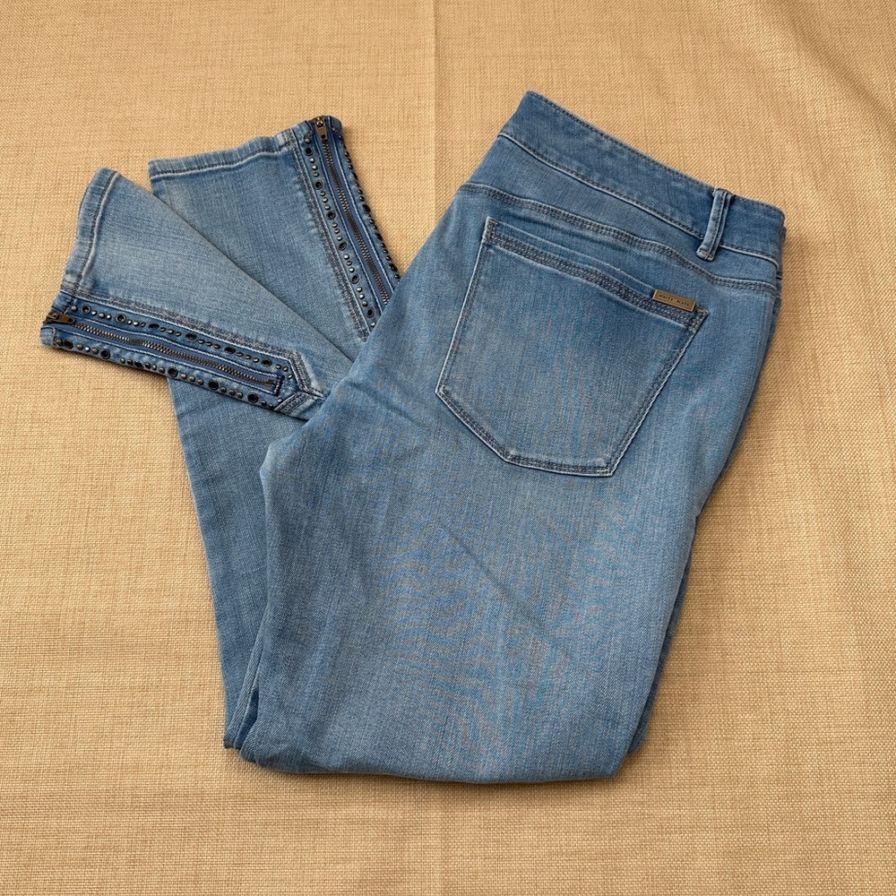 WHBM 'The Skinny' 27in Ankle Metal Accent Jeans